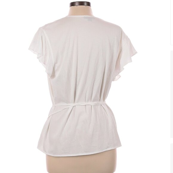 J Crew White Wrap Tie Top - New Without Tags - Picture 3 of 5